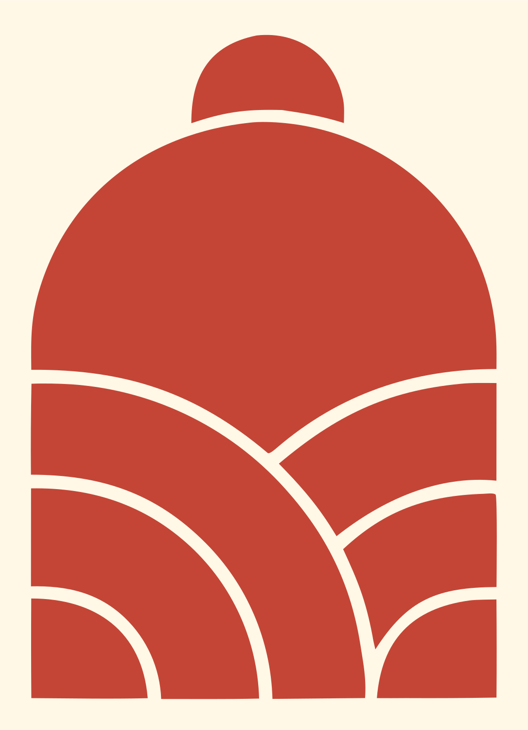 Genie Lamp Geometric Logo #fff8e7/#c44536