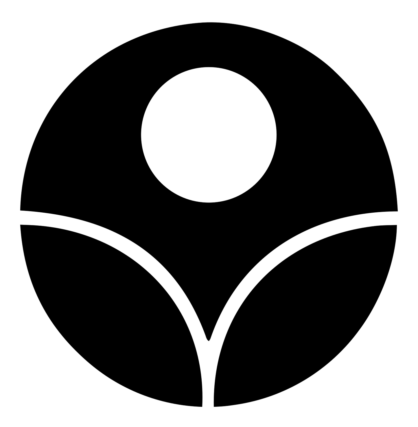 Bold Circle Sun Rising Plant Emblem #ffffff/#000000