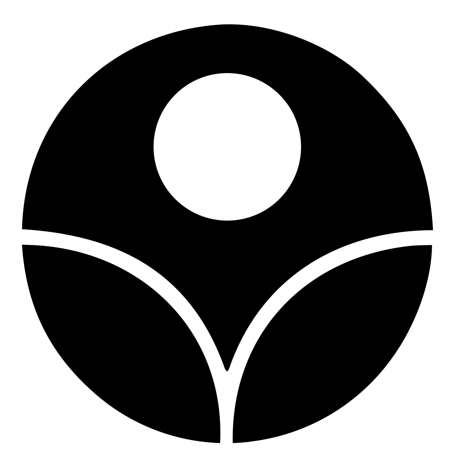 Bold Circle Sun Rising Plant Emblem #ffffff/#000000