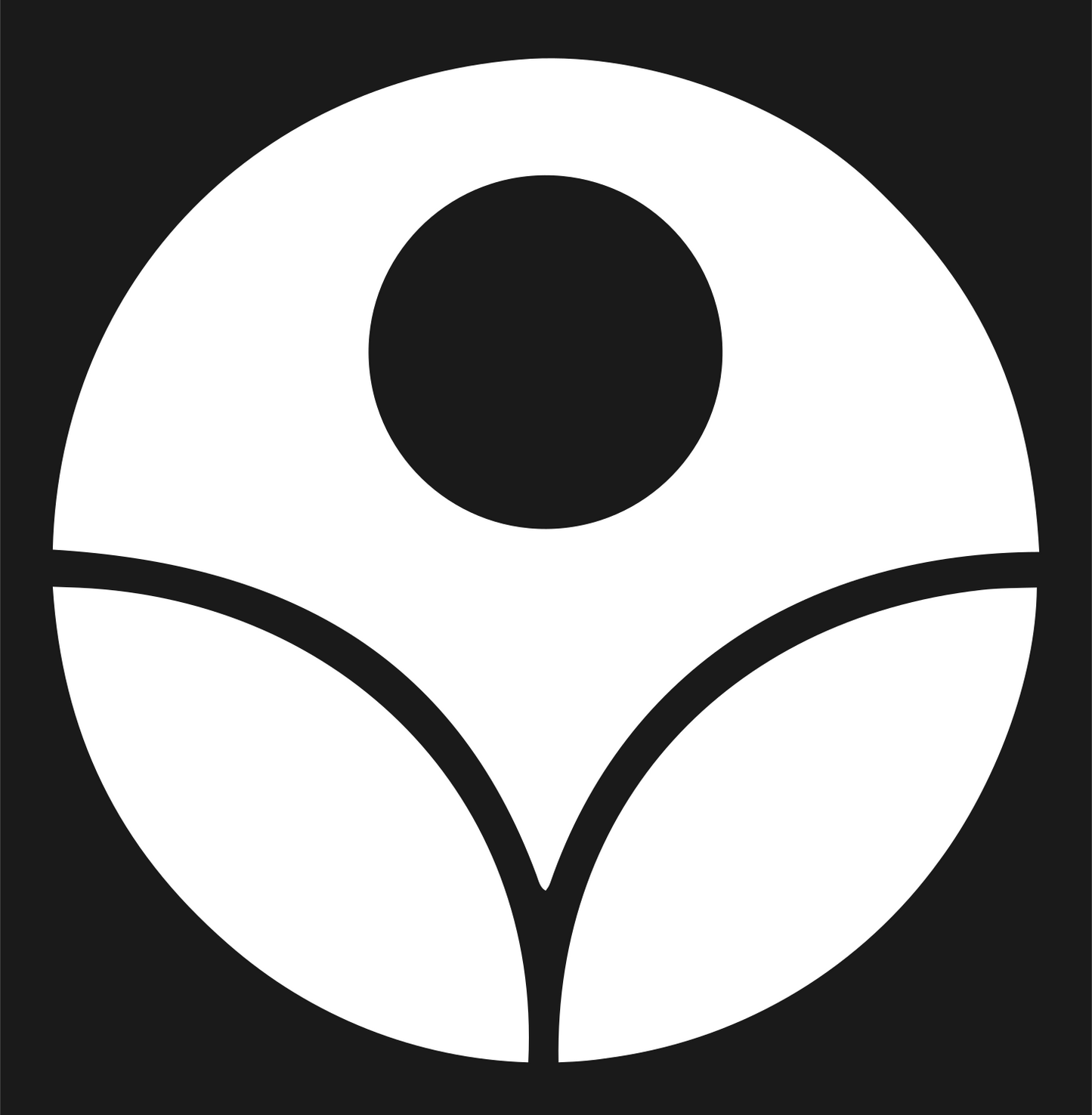 Bold Circle Sun Rising Plant Emblem #1a1a1a/#ffffff