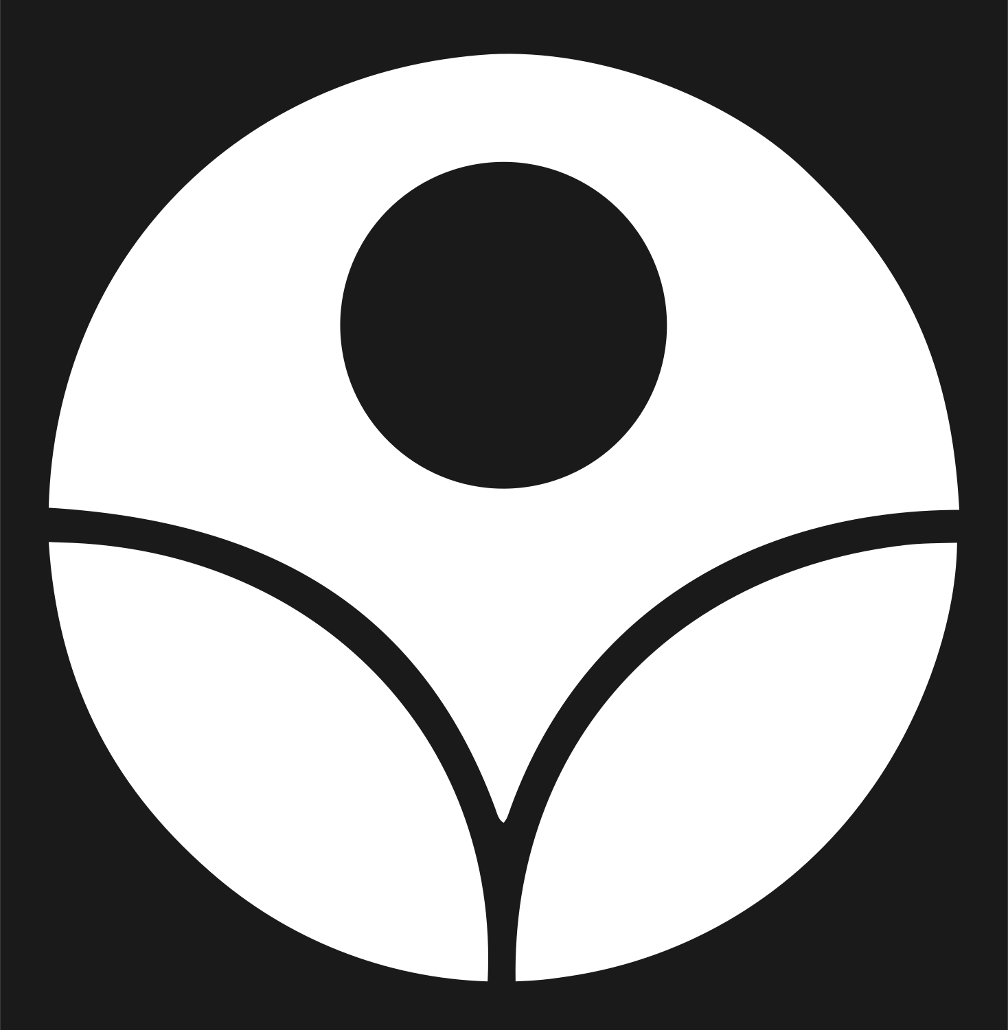 Bold Circle Sun Rising Plant Emblem #1a1a1a/#ffffff