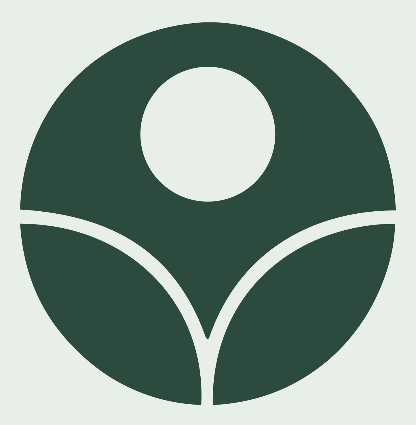 Bold Circle Sun Rising Plant Emblem #e8efe9/#2d4a3e