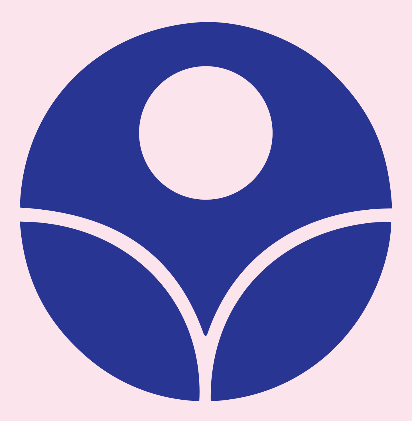 Bold Circle Sun Rising Plant Emblem #fce4ec/#283593