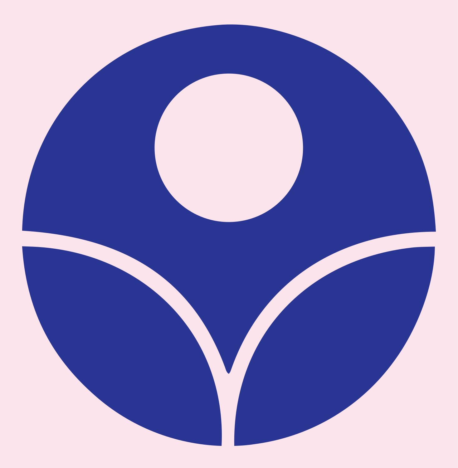 Bold Circle Sun Rising Plant Emblem #fce4ec/#283593