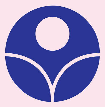 Bold Circle Sun Rising Plant Emblem #fce4ec/#283593