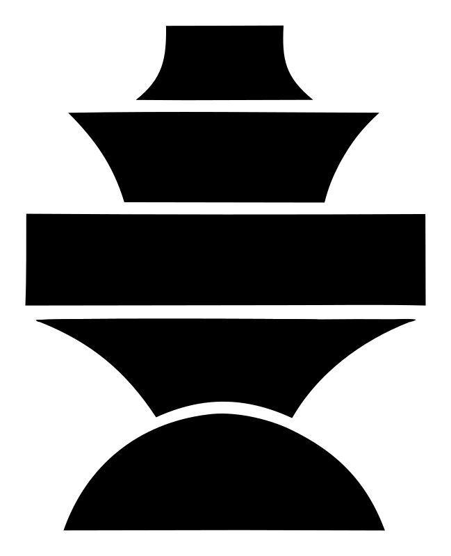 Stacked Tiered Genie Lamp Silhouette Badge