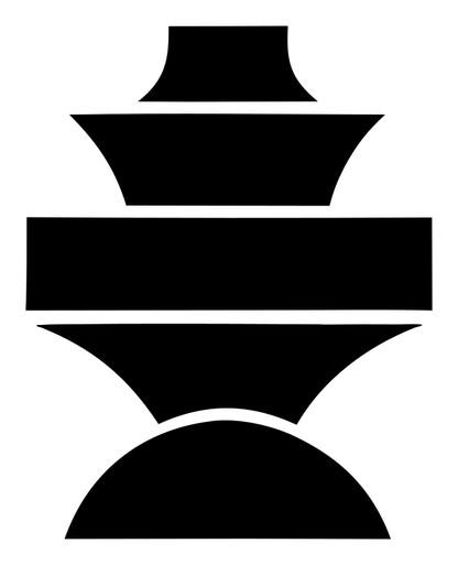 Stacked Tiered Genie Lamp Silhouette Badge