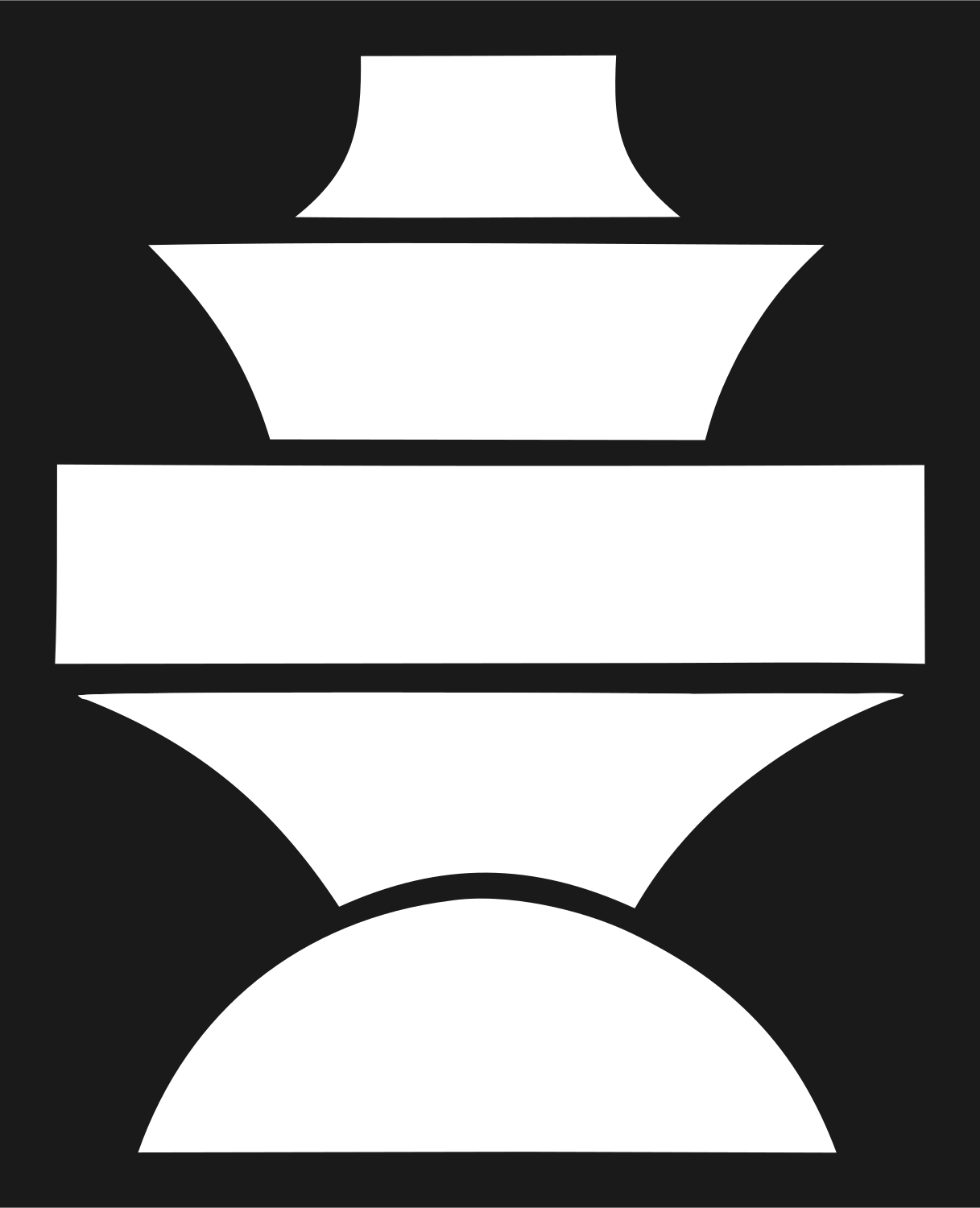Stacked Tiered Genie Lamp Silhouette Badge #1a1a1a/#ffffff