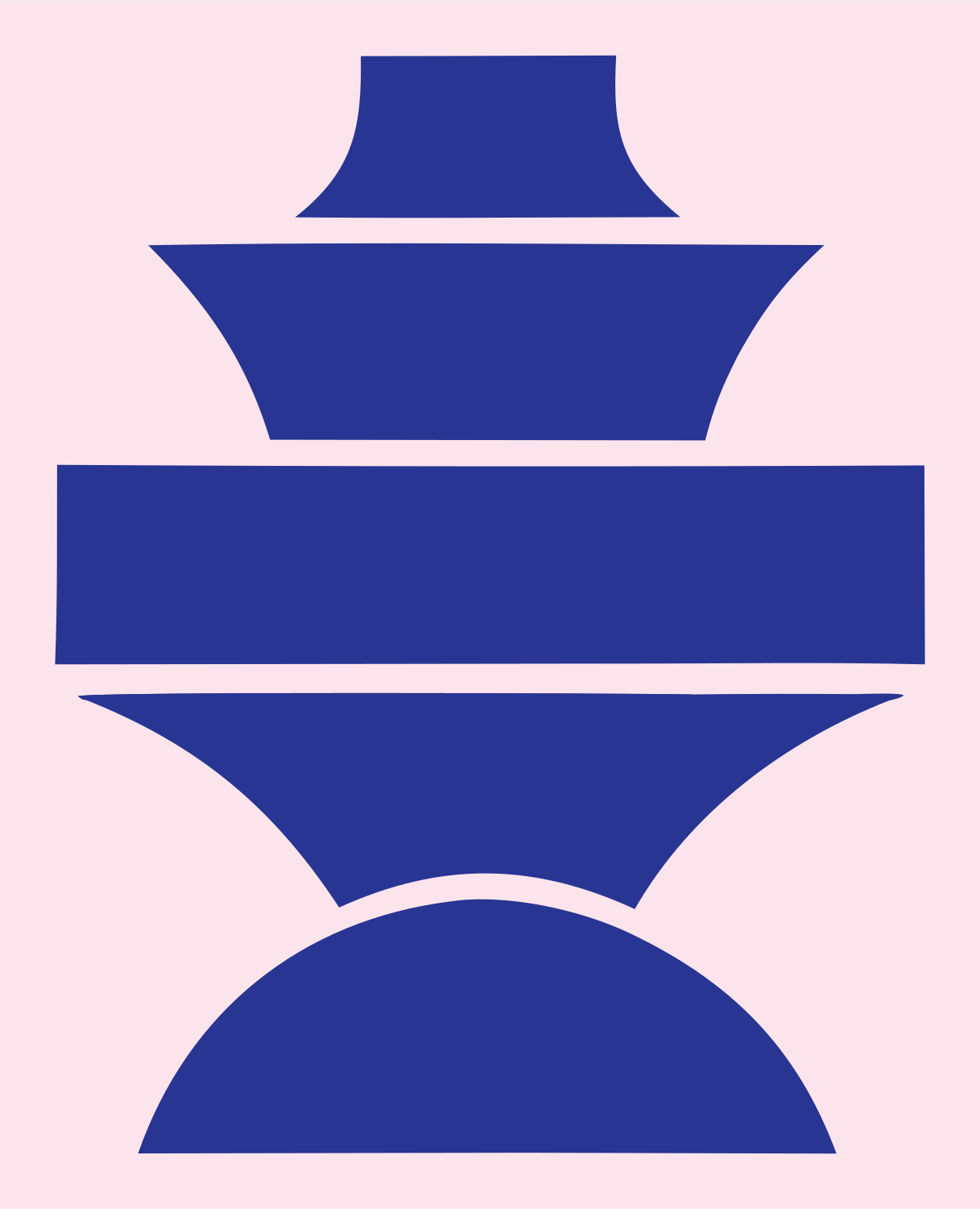 Stacked Tiered Genie Lamp Silhouette Badge #fce4ec/#283593