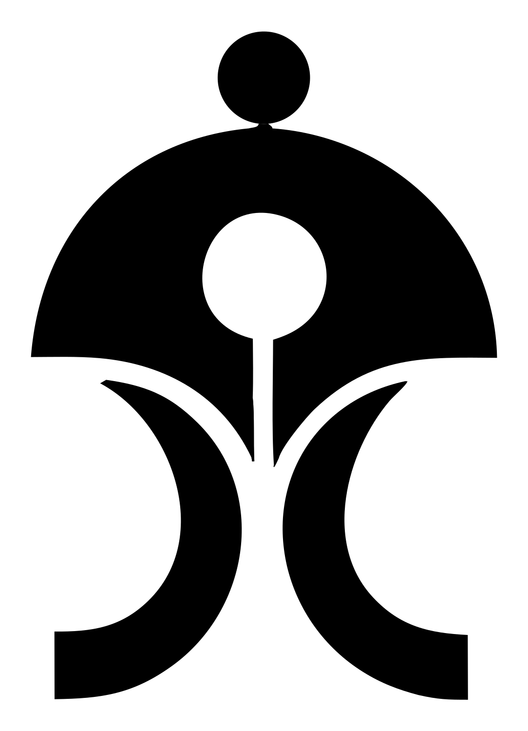 Abstract Human Figure Genie Lamp Crest #ffffff/#000000