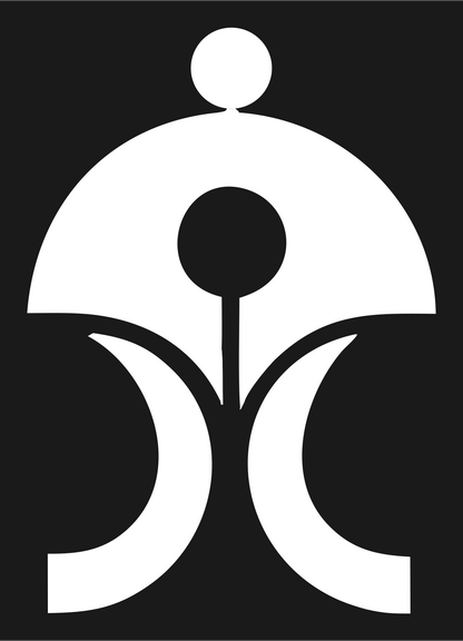 Abstract Human Figure Genie Lamp Crest #1a1a1a/#ffffff