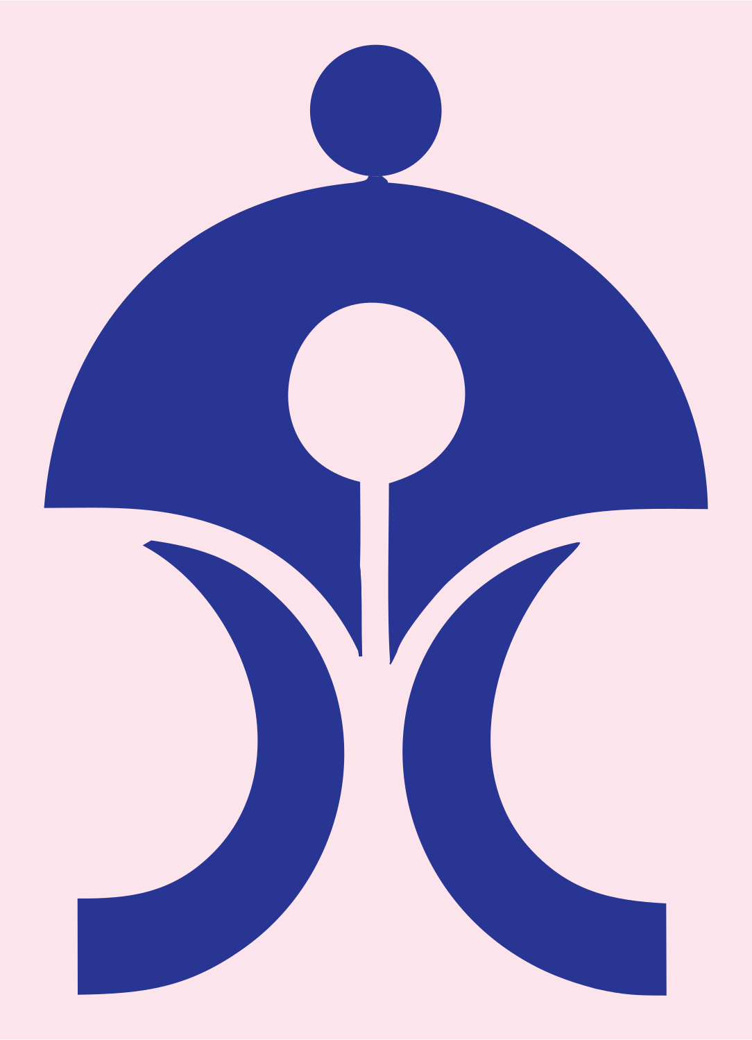 Abstract Human Figure Genie Lamp Crest #fce4ec/#283593