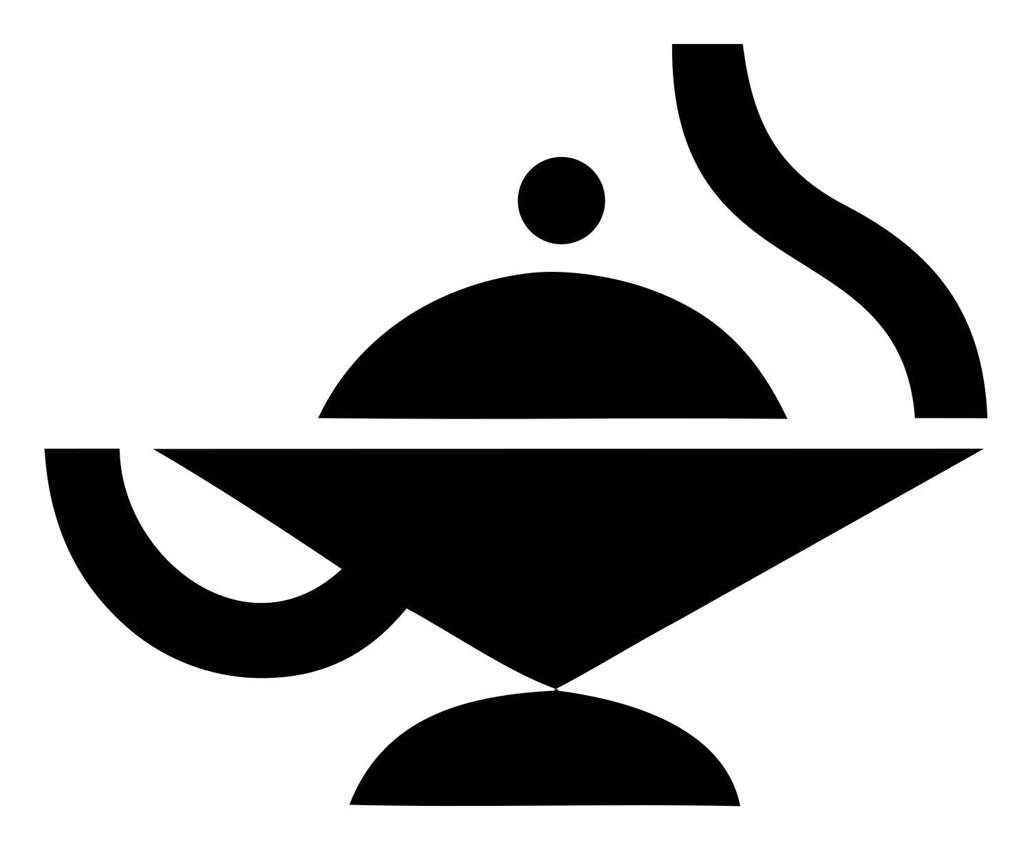 Aladdin Oil Lamp Icon #ffffff/#000000