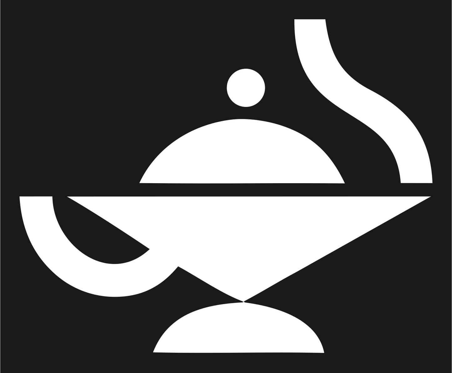 Aladdin Oil Lamp Icon #1a1a1a/#ffffff