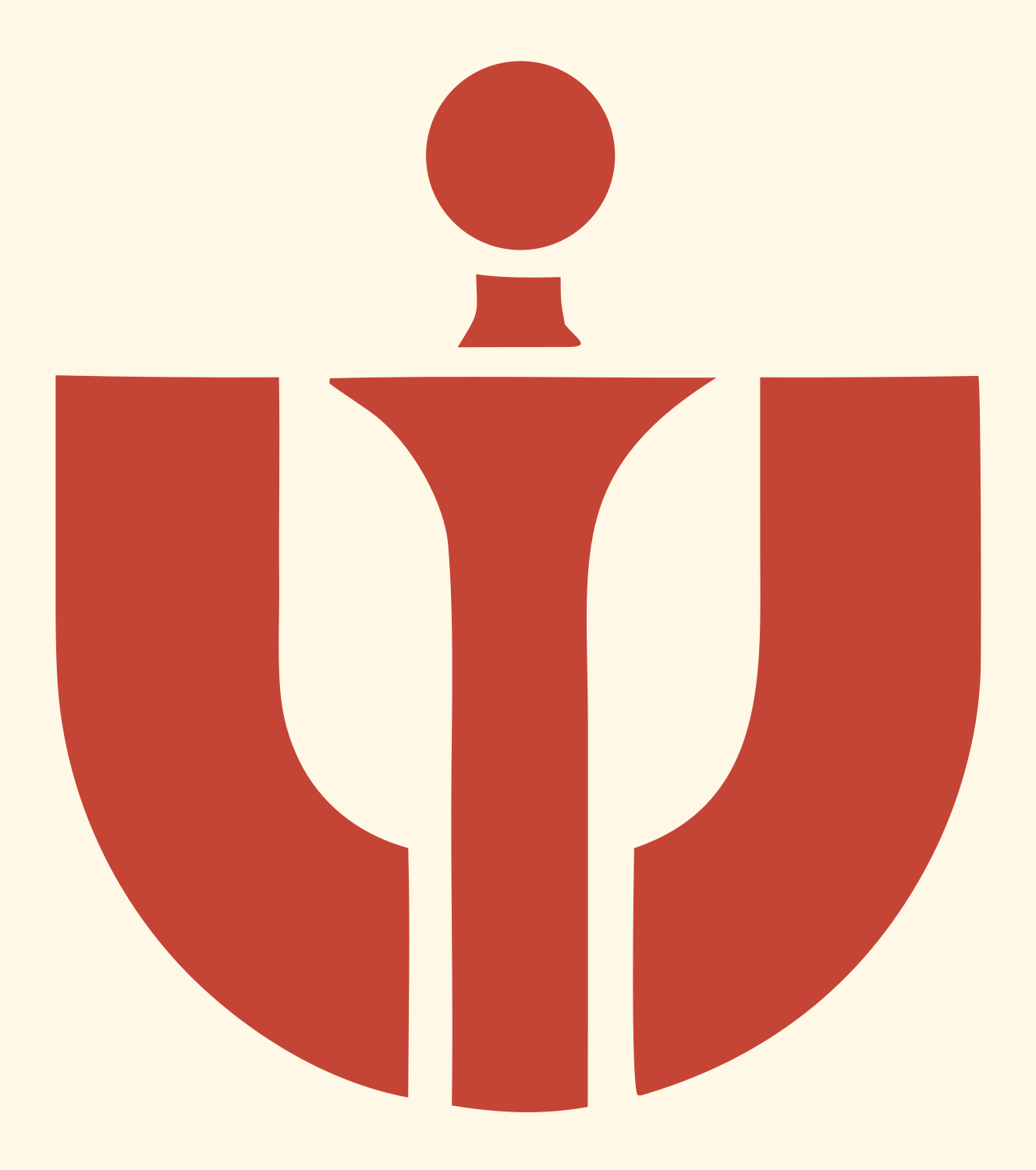 Bold Psi Symbol Genie Lamp Crest #fff8e7/#c44536