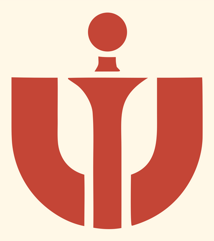 Bold Psi Symbol Genie Lamp Crest #fff8e7/#c44536