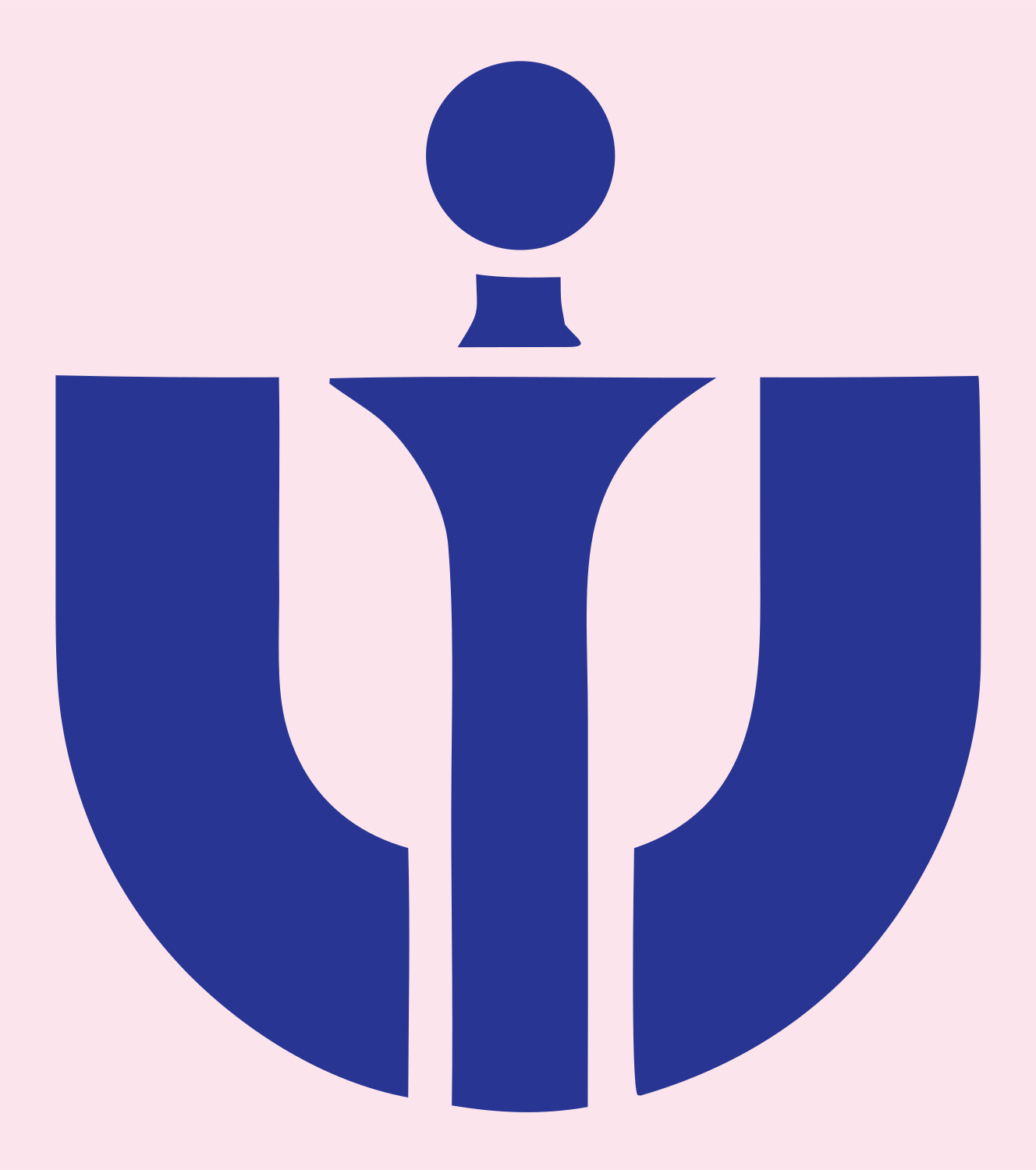 Bold Psi Symbol Genie Lamp Crest #fce4ec/#283593