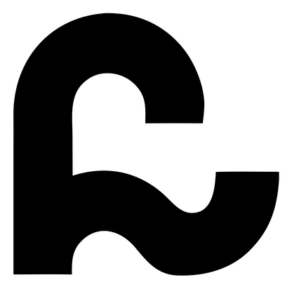 Bold Interlocking Cursive Rune Letter Mark #ffffff/#000000