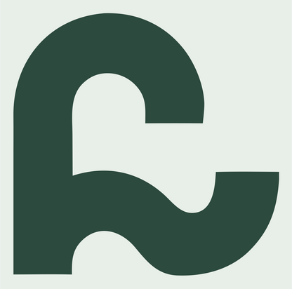 Bold Interlocking Cursive Rune Letter Mark #e8efe9/#2d4a3e