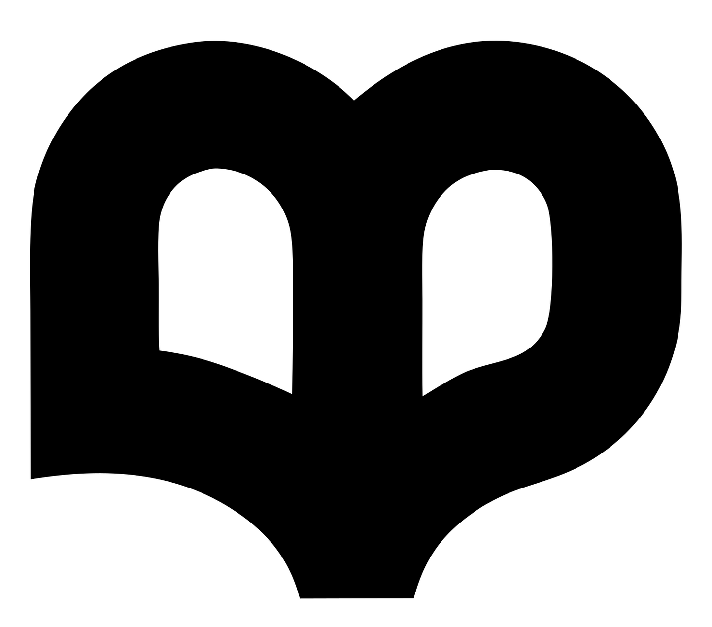 Heart-Shaped Arched Twin Page Book Mark #ffffff/#000000