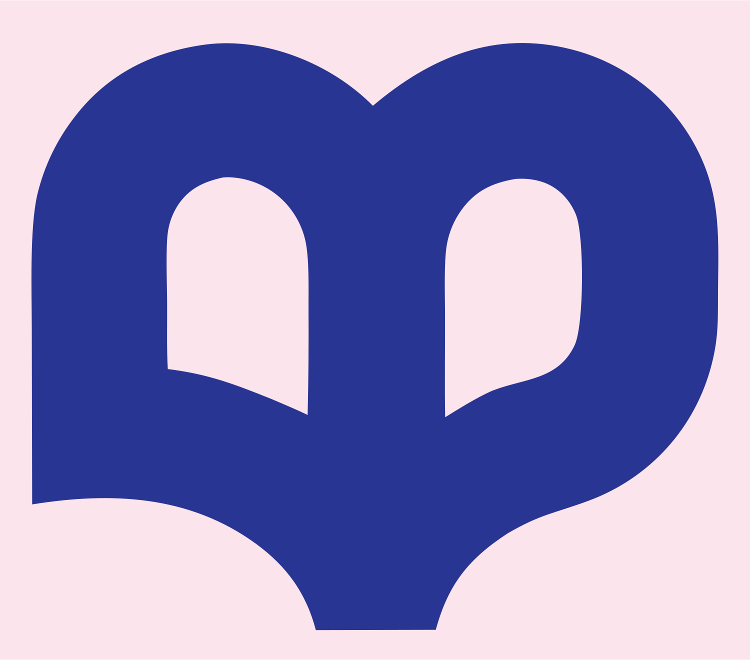 Heart-Shaped Arched Twin Page Book Mark #fce4ec/#283593