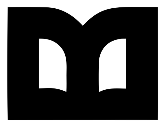 Negative Space Open Book Rectangle Badge