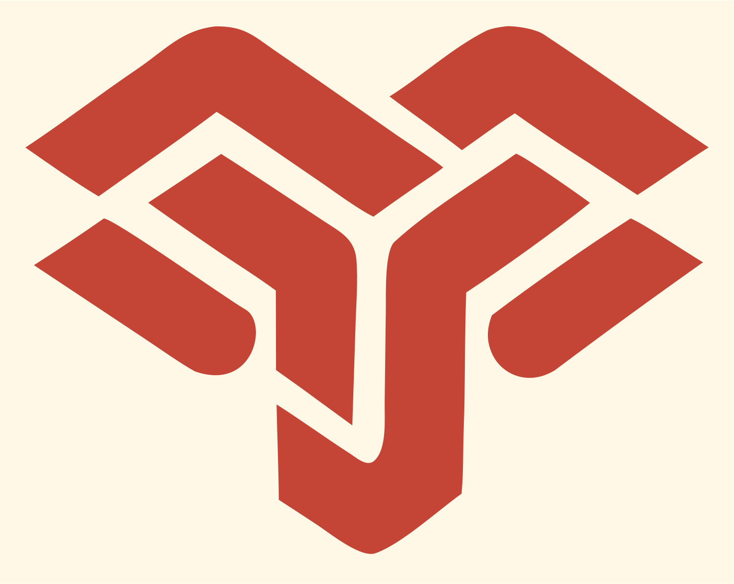 Geometric Aries Ram Emblem #fff8e7/#c44536