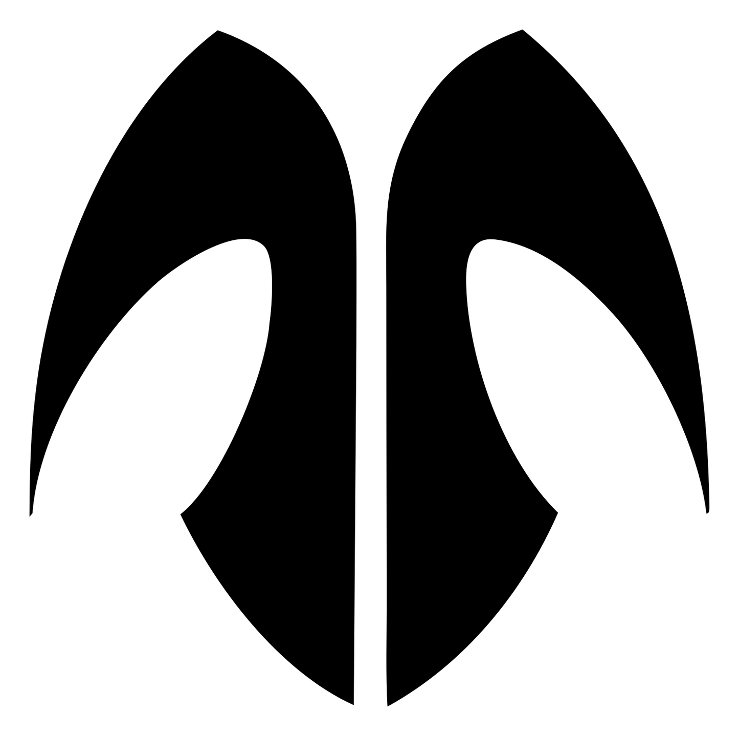 Symmetric Ram Horn Badge #ffffff/#000000