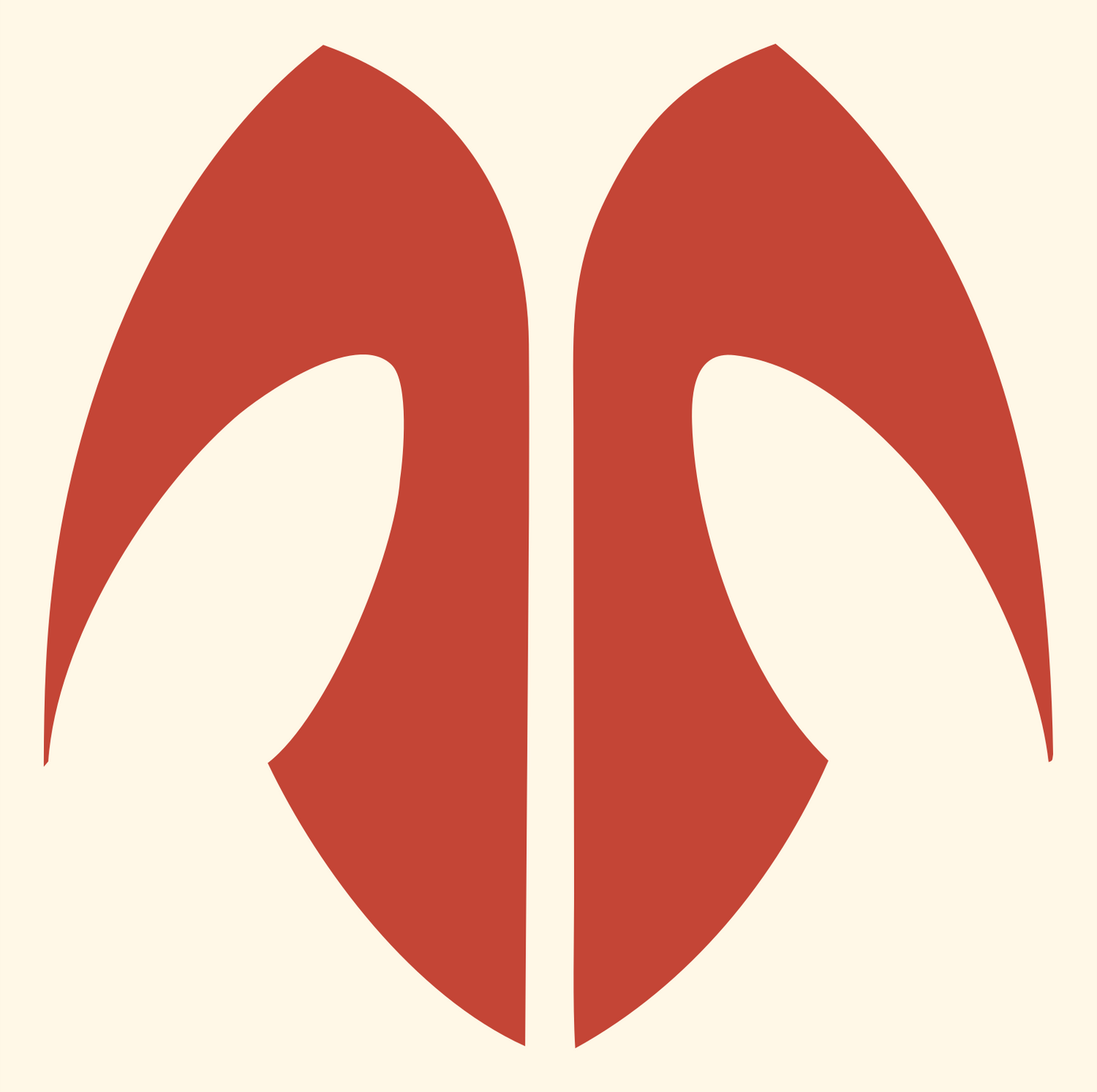 Symmetric Ram Horn Badge #fff8e7/#c44536