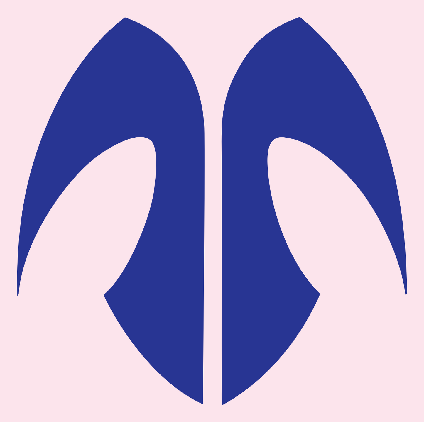 Symmetric Ram Horn Badge #fce4ec/#283593