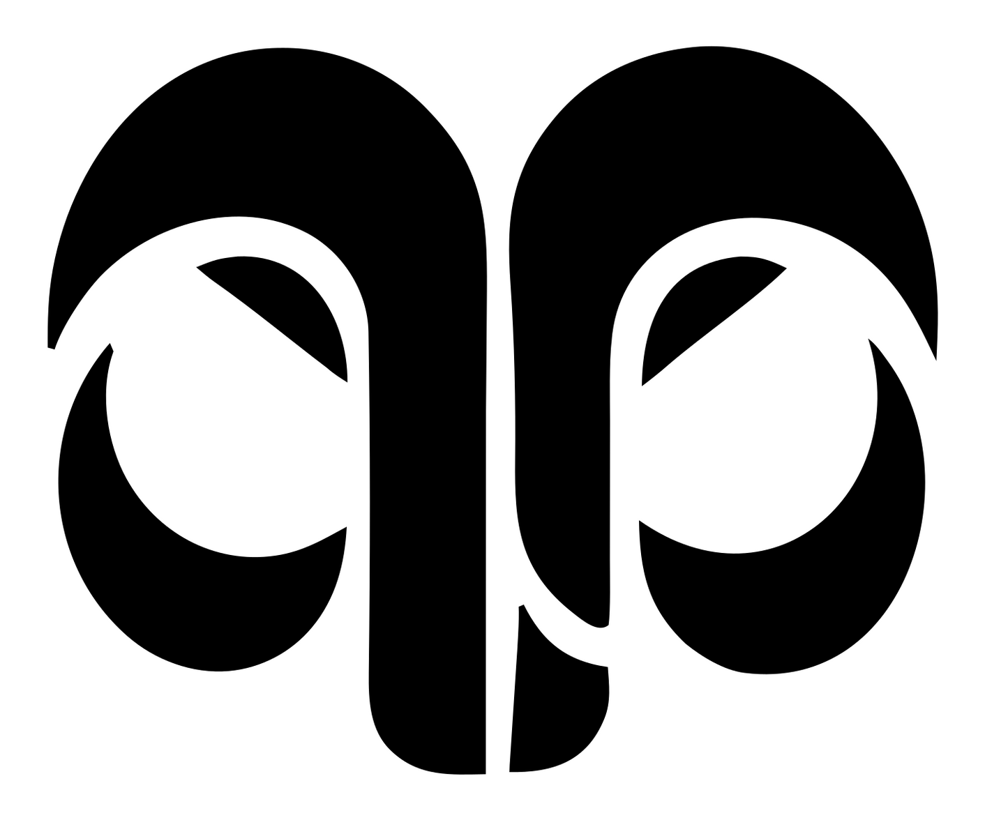 Mirrored Aries Ram Logo #ffffff/#000000