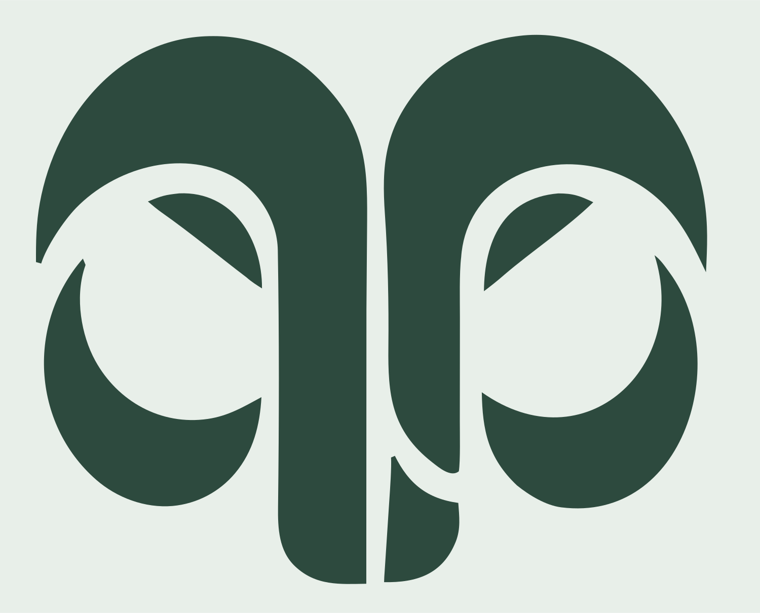 Mirrored Aries Ram Logo #e8efe9/#2d4a3e