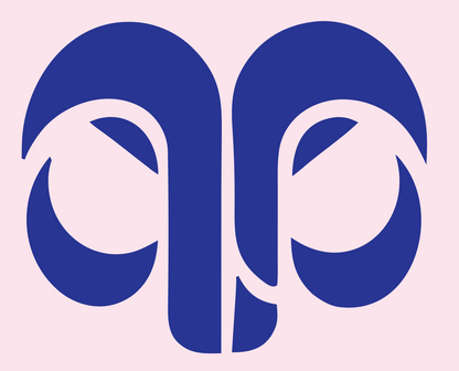 Mirrored Aries Ram Logo #fce4ec/#283593