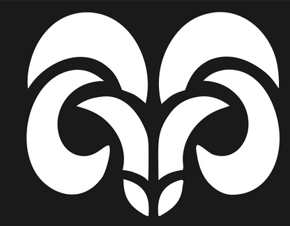 Aries Zodiac Bold Crest #1a1a1a/#ffffff