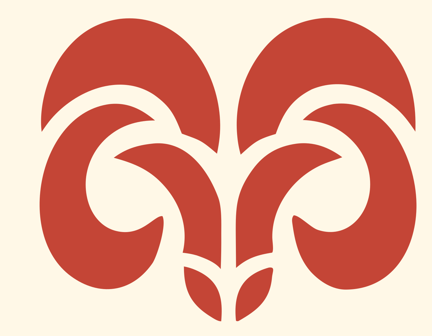 Aries Zodiac Bold Crest #fff8e7/#c44536