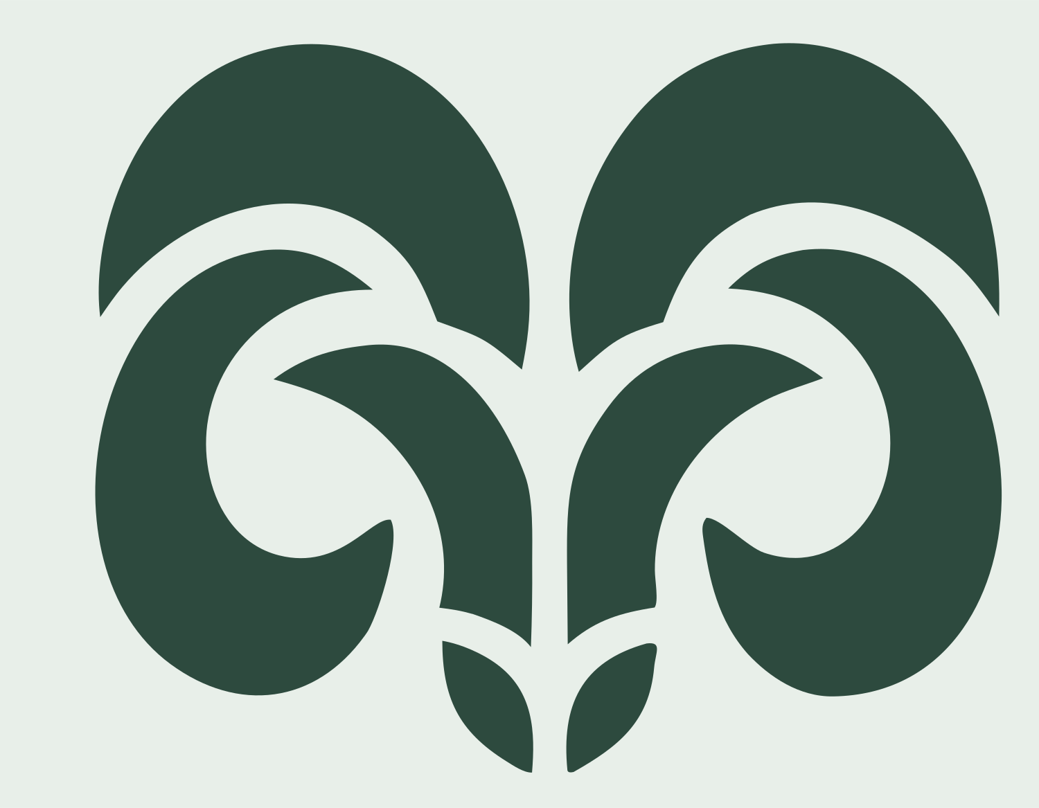 Aries Zodiac Bold Crest #e8efe9/#2d4a3e