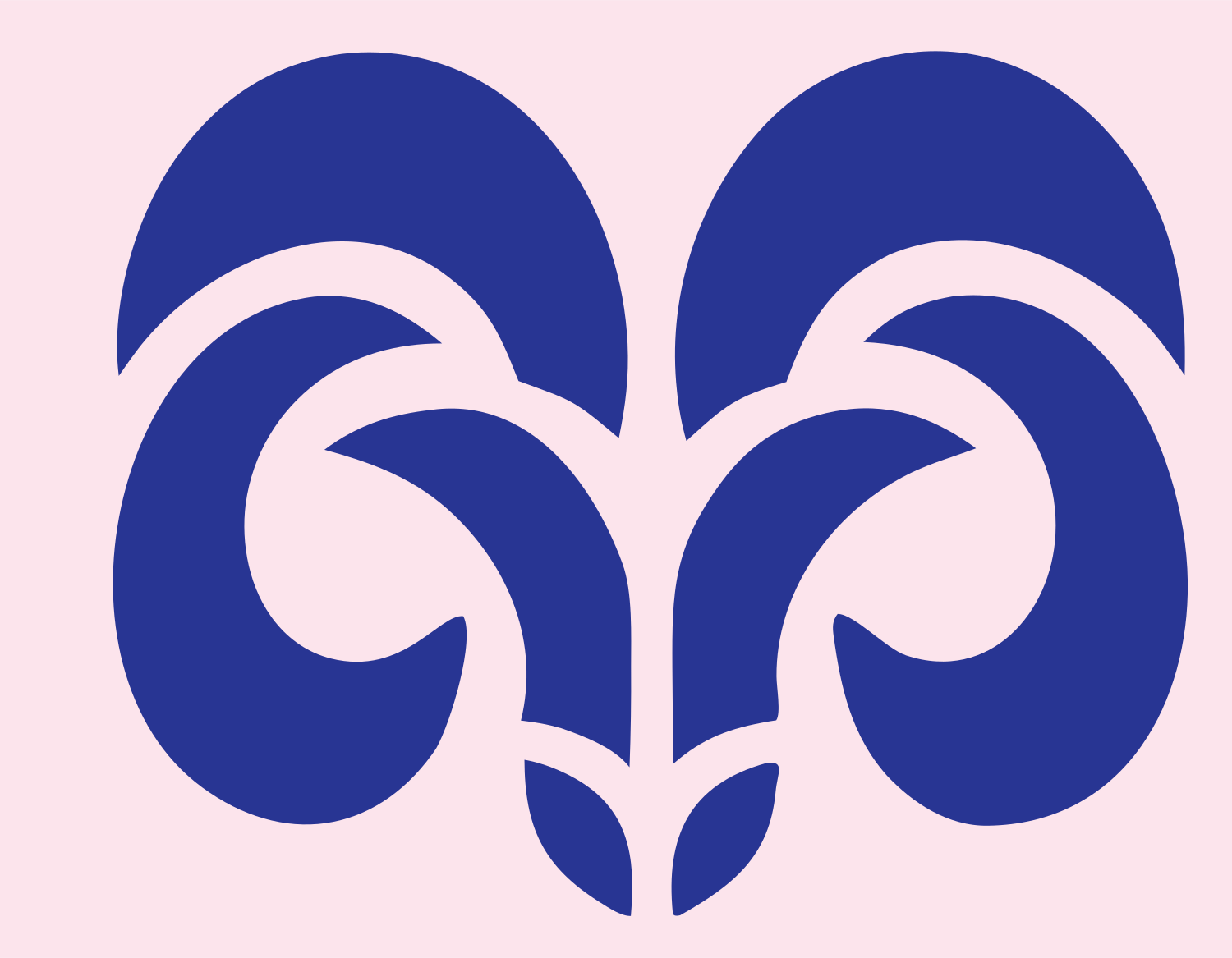 Aries Zodiac Bold Crest #fce4ec/#283593
