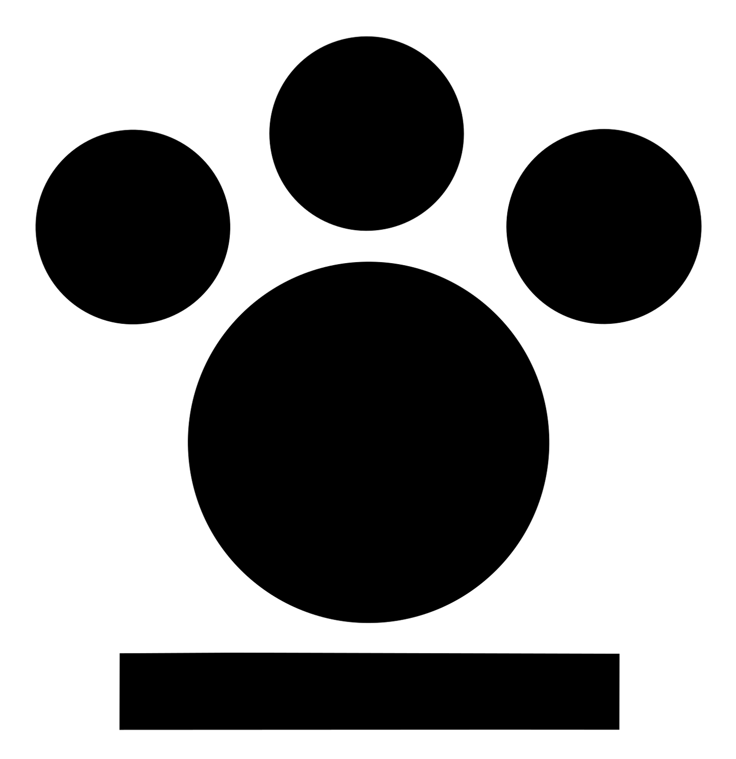 Bold Paw Print Badge #ffffff/#000000