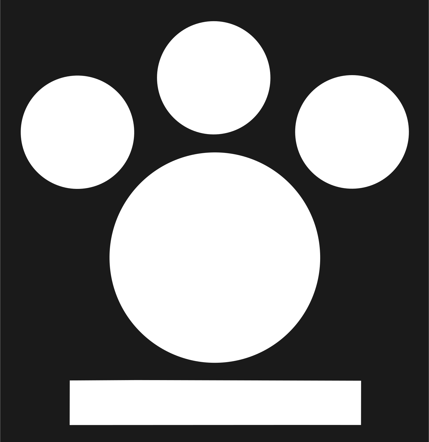 Bold Paw Print Badge #1a1a1a/#ffffff