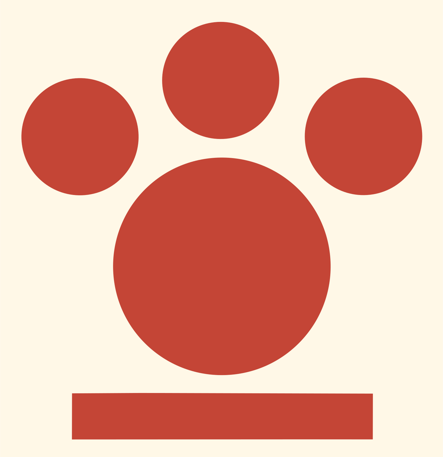 Bold Paw Print Badge #fff8e7/#c44536