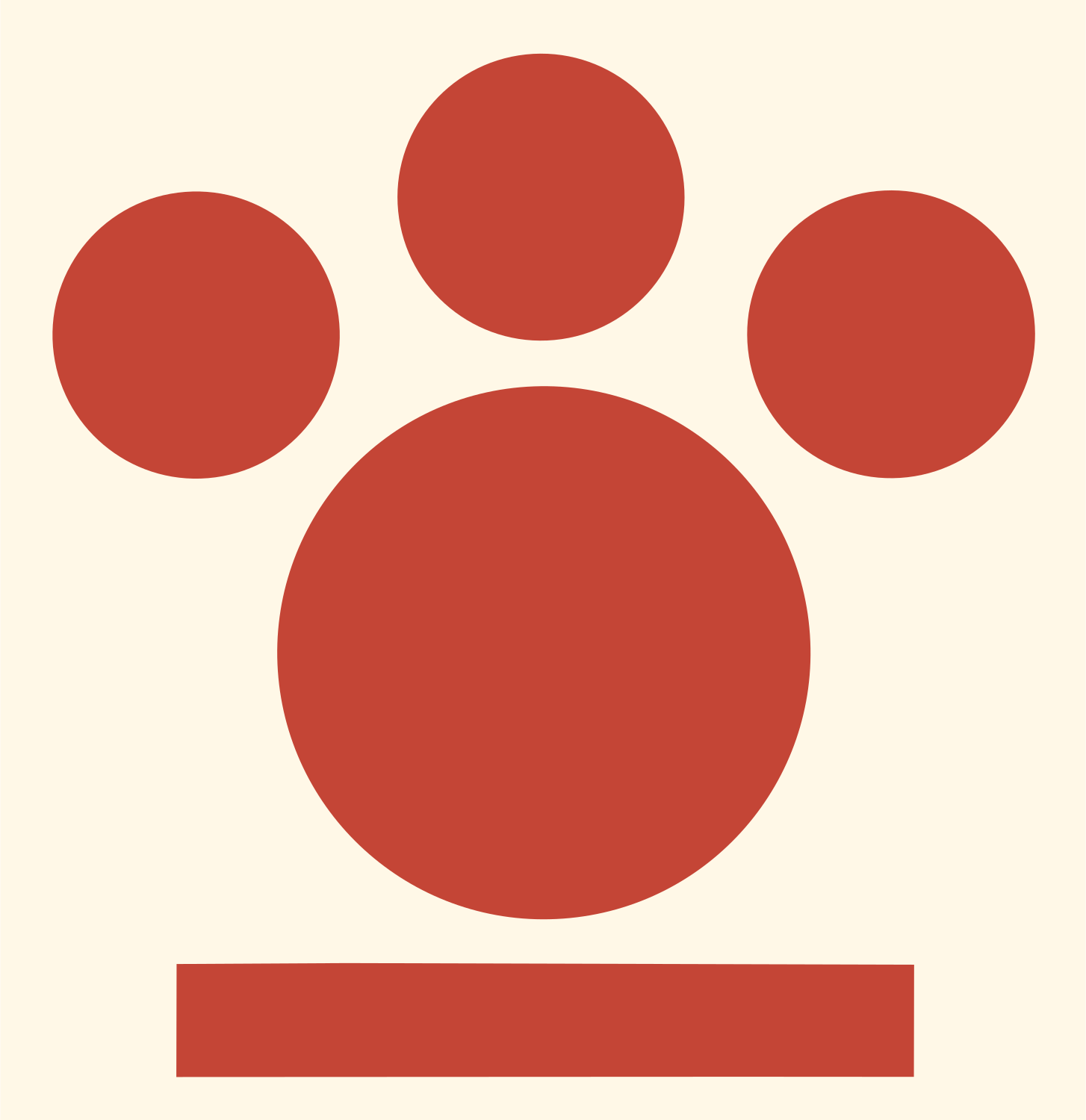 Bold Paw Print Badge #fff8e7/#c44536