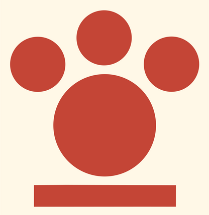 Bold Paw Print Badge #fff8e7/#c44536