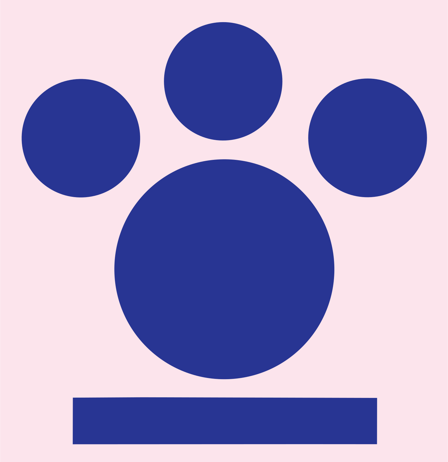 Bold Paw Print Badge #fce4ec/#283593