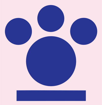 Bold Paw Print Badge #fce4ec/#283593