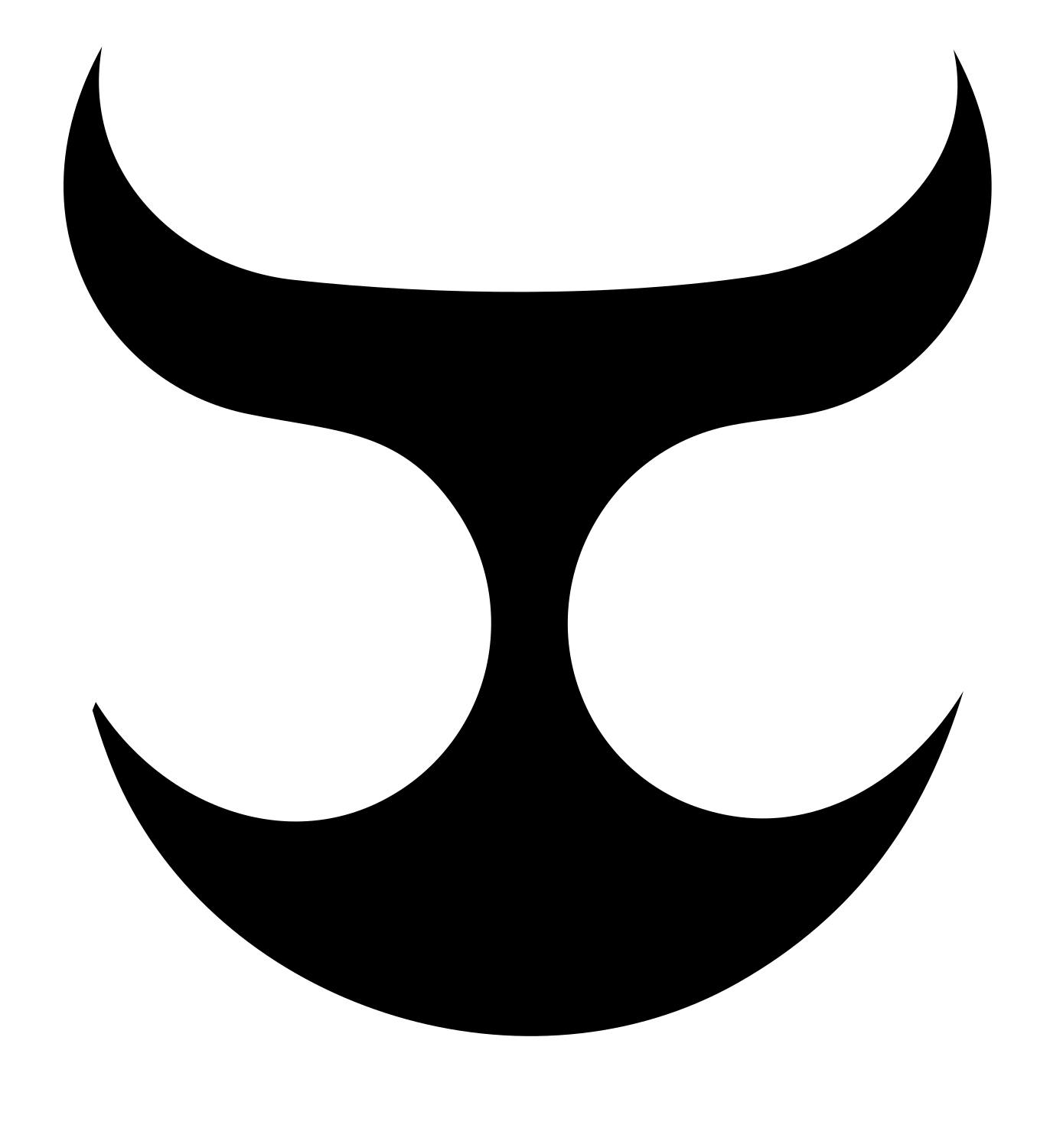 Taurus Bull Horns Mark #ffffff/#000000