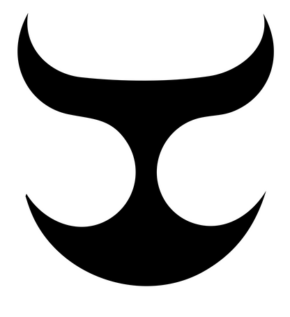 Taurus Bull Horns Mark #ffffff/#000000