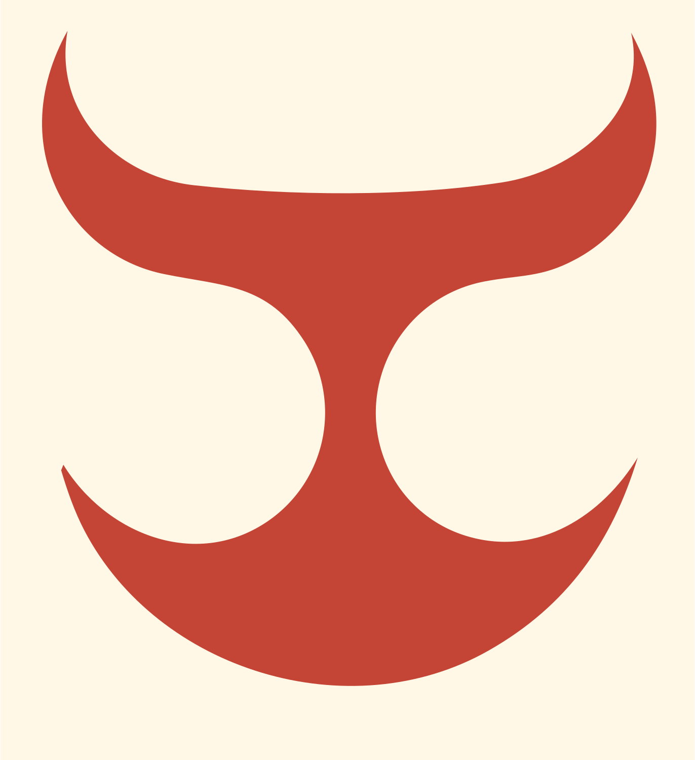 Taurus Bull Horns Mark #fff8e7/#c44536