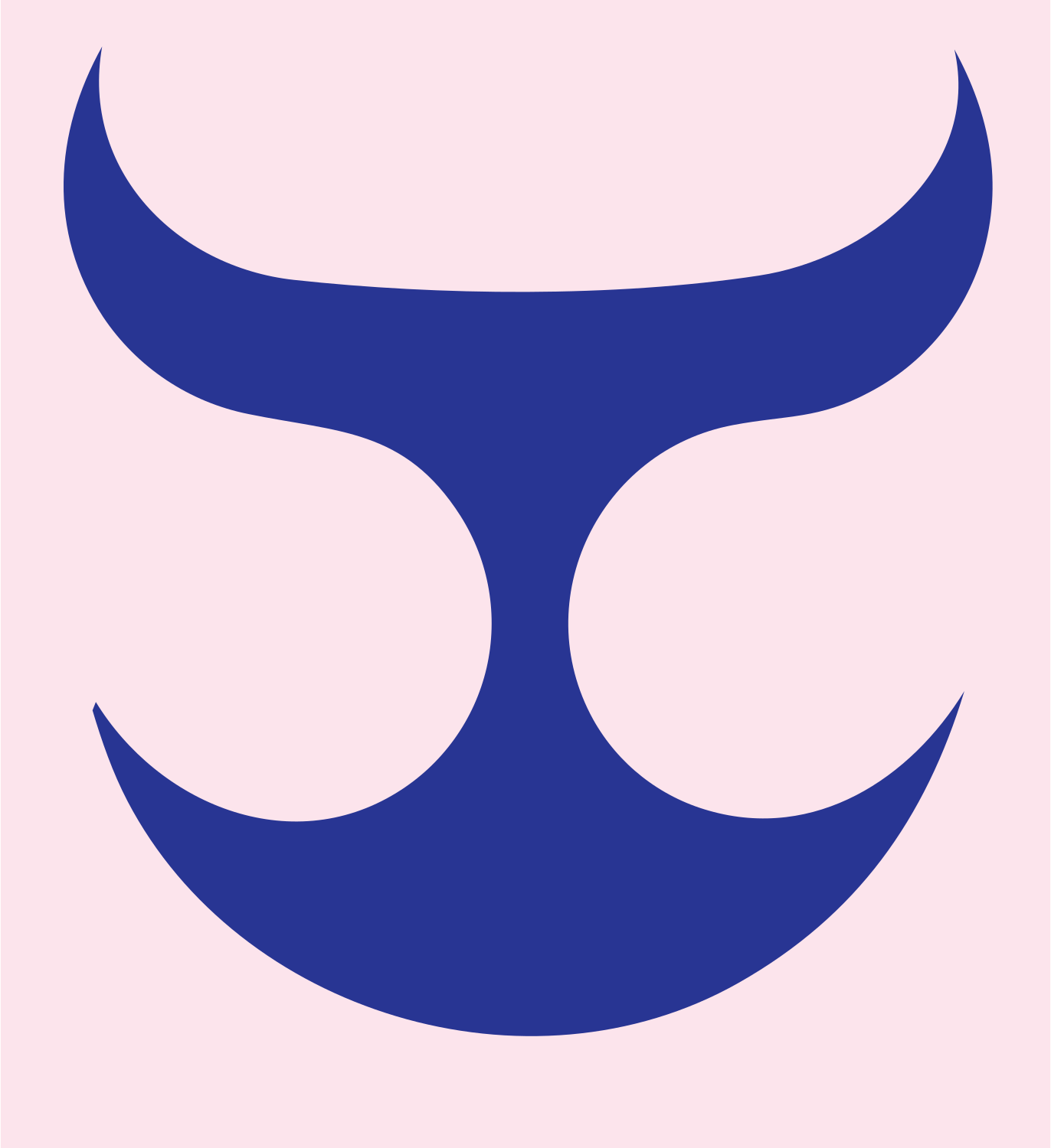 Taurus Bull Horns Mark #fce4ec/#283593