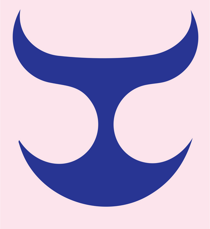 Taurus Bull Horns Mark #fce4ec/#283593