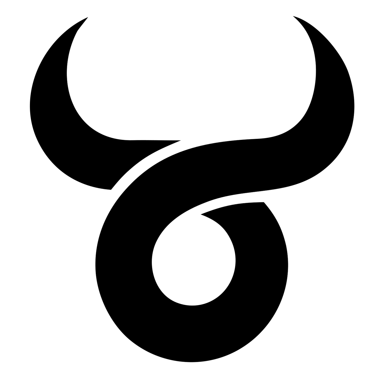 Bold Taurus Symbol Badge #ffffff/#000000